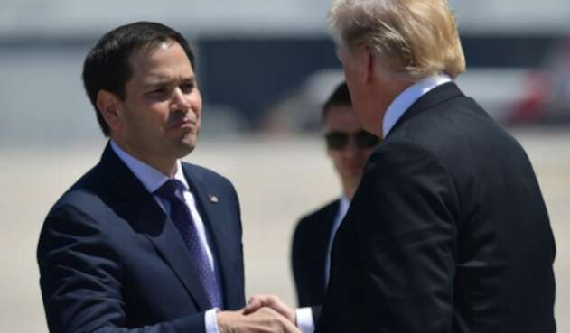 El senador estadounidense Marco Rubio y el presidente de Estados Unidos, Donald Trump