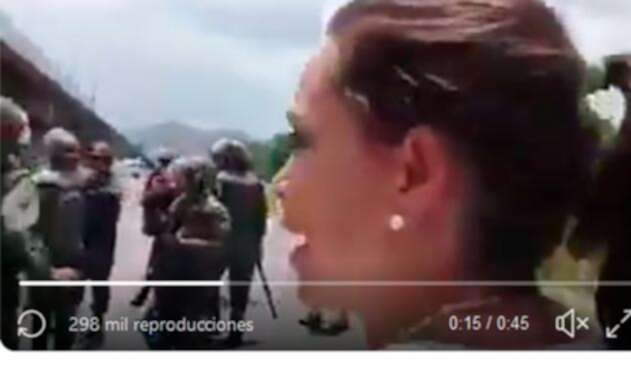 María Corina Machado increpando a los militares venezolanos