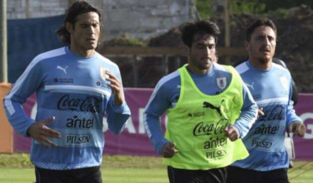 Nicolás Lodeiro entrenando con la Selección de Uruguay