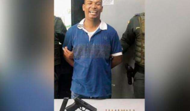 John Jairo Jiménez, alias Wicho, tras ser capturado en Barranquilla
