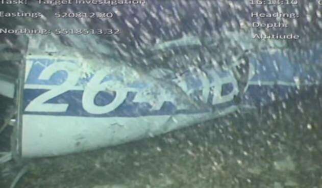 Restos de la avioneta que ocupaba Emiliano Sala