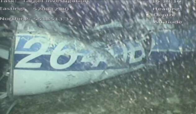 Restos de la avioneta que ocupaba Emiliano Sala