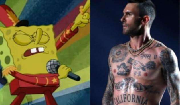 Bob Esponja y Adam Levine