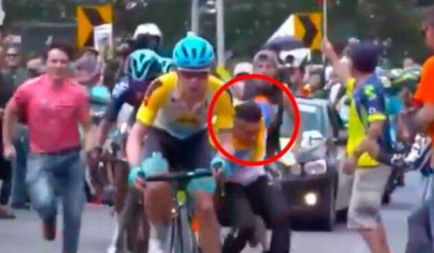 Caída de Nairo Quintana en el Tour Colombia