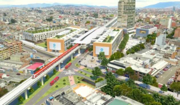 Render metro de Bogotá sobre la Calle 72