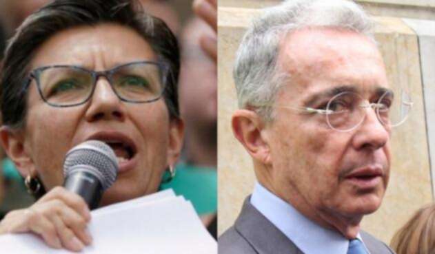 Claudia López y Alvaro Uribe