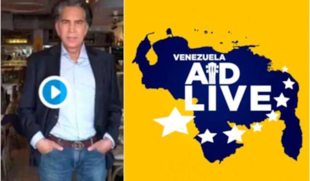 José Luis Rodríguez, conocido como El Puma, anunciando su participación en el concierto Venezuela Aid Live