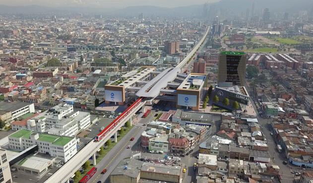 Render metro de Bogotá sector de Hospitales