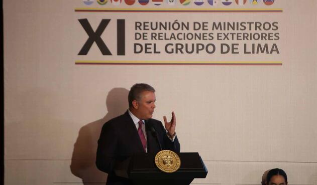 La reunión del Grupo de Lima fue promovida por el gobierno de Iván Duque.