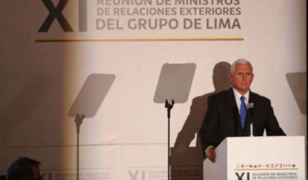 Mike Pence, vicepresidente de EE.UU., intervino en el Grupo de Lima, en Bogotá