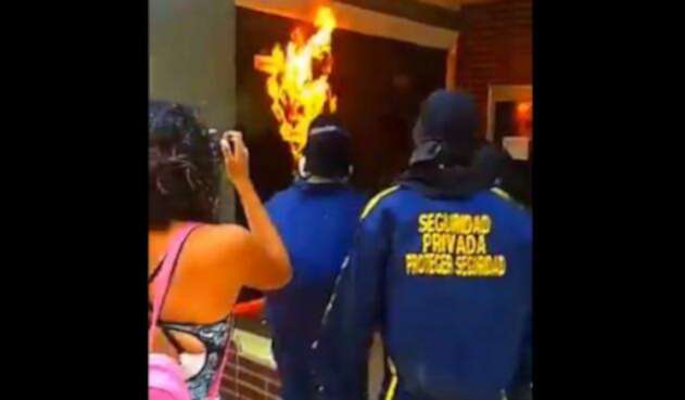 Protesta con bomba incendiaria en Barranquilla
