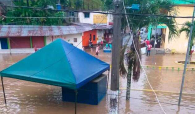Fuertes lluvias crean una emergencia en Chocó Inundación en Chocó