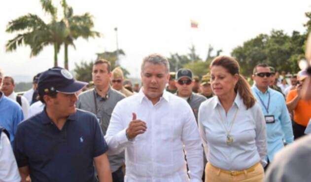 Iván Duque, Marta Lucía Ramírez, y Christian Krüger Iván Duque, Marta Lucía Ramírez, y Christian Krüger en la frontera con Venezuela