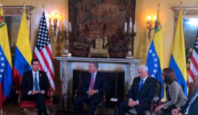 Juan Guaidó, Mike Pence se reúnen en Bogotá