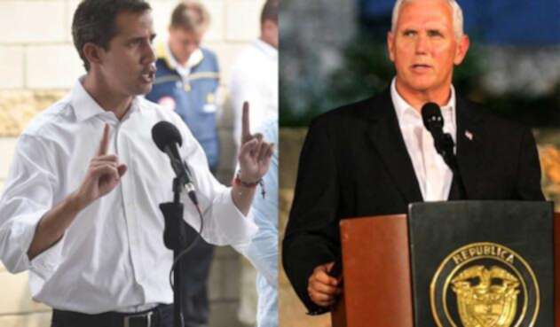 Juan Guaidó y Mike Pence Juan Guaidó y Mike Pence
