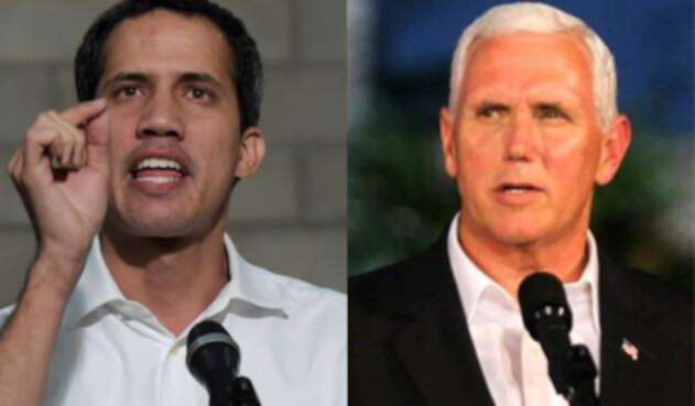 Juan Guaidó y Mike Pence Juan Guaidó y Mike Pence