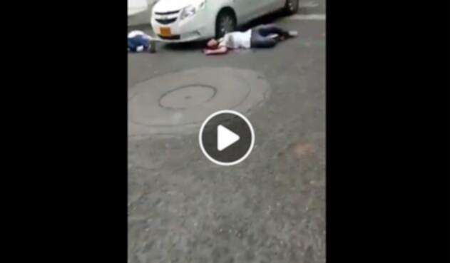 Las imágenes del falso asesinato en la ciudad de Cali
