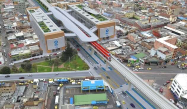 Render metro de Bogotá sector Nariño