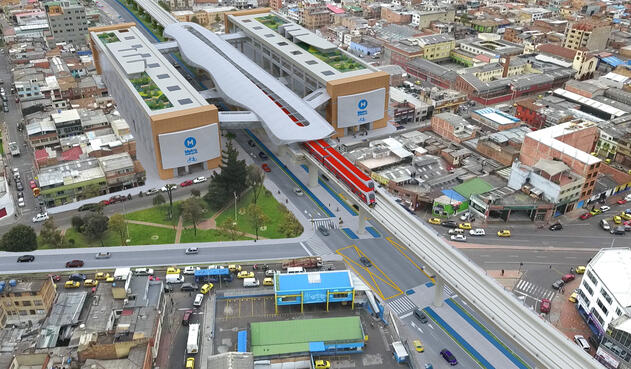 Render metro de Bogotá sector Nariño