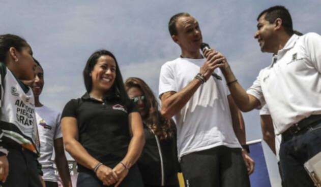 Mariana Pajón y Chris Froome Mariana Pajón y Chris Froome