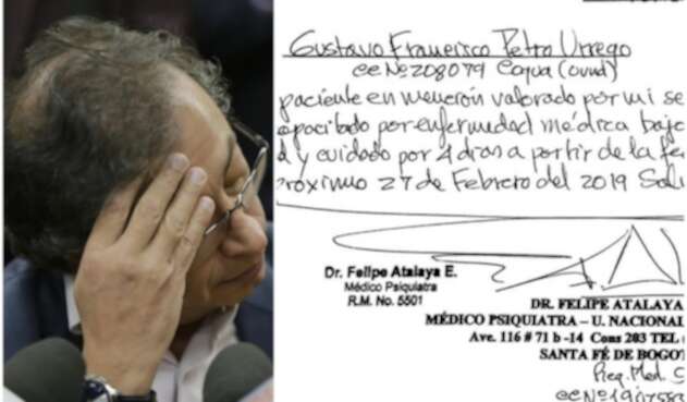 Gustavo Petro y la excusa médica que presentó