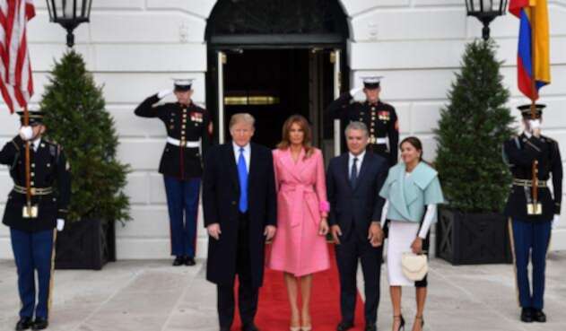 Donald Trump, Melania Trump, Iván Duque y María Juliana Ruiz en la Casa Blanca, en Washington Donald Trump, Melania Trump, Iván Duque y María Juliana Ruiz en la Casa Blanca, en Washington