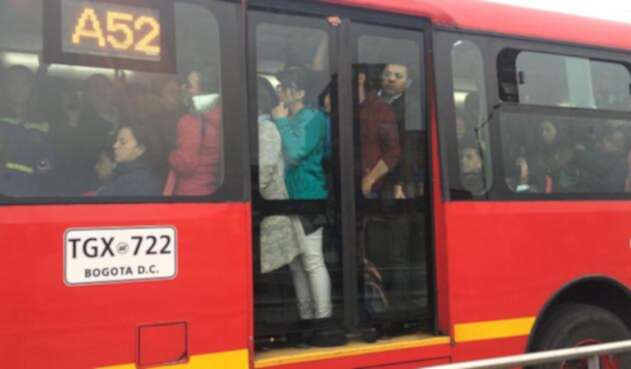 Transmilenio en el día sin carro y sin moto en Bogotá