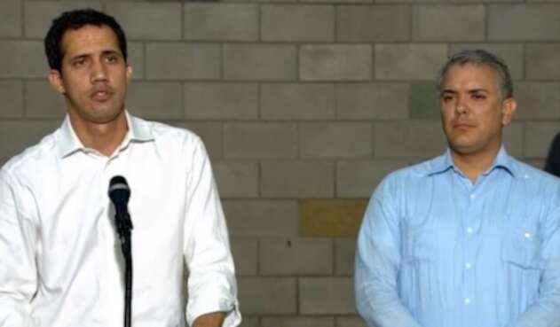 Juan Guaidó e Iván Duque ofrecen una declaración pública Juan Guaidó e Iván Duque ofrecen una declaración pública