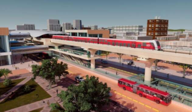 Render metro de Bogotá en uno de los sectores de la capital