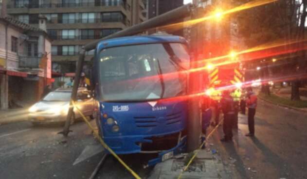 Accidente bus del SITP en Teusaquillo