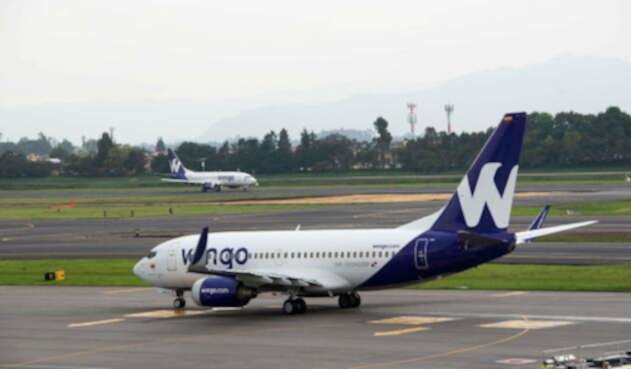Aviones de la aerolínea Wingo en el aeropuerto El Dorado