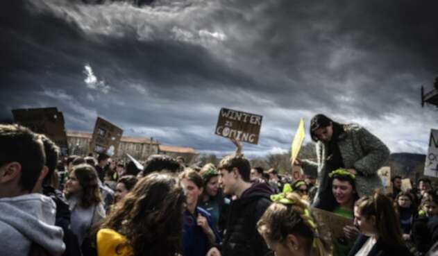 Protestas de jóvenes contra el cambio climático, en Valence (sureste de Francia)