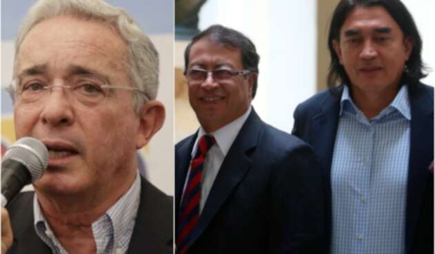 Los senadores Álvaro Uribe, Gustavo Petro y Gustavo Bolívar