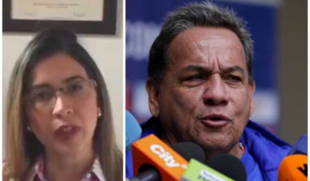 Carolina Rozo, exfisioterapeuta de la Selección Colombia Sub-17 femenina, y el técnico Didier Luna