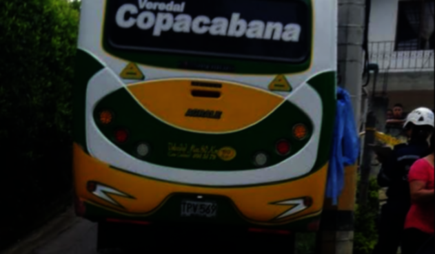 El menor iba en este bus de Copacabana, Antioquia. El menor iba en este bus de Copacabana, Antioquia.