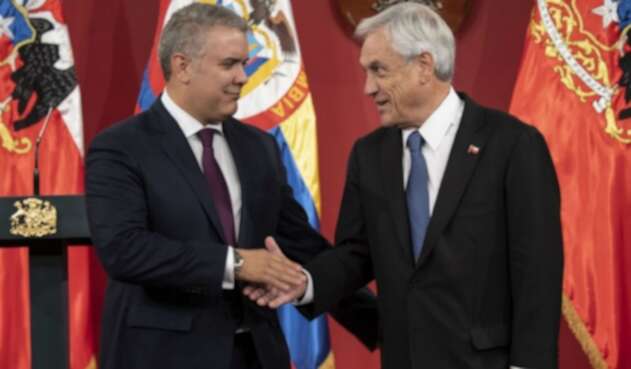 Los presidentes Iván Duque y Sebastián Piñera Los presidentes Iván Duque y Sebastián Piñera