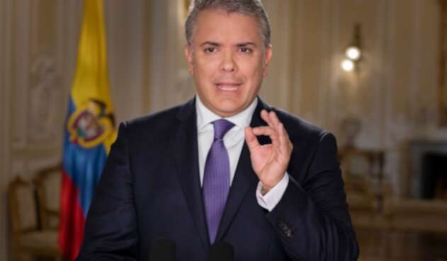El presidente Iván Duque en la Casa de Nariño, anunciando las objeciones a la Ley Estatutaria de la JEP