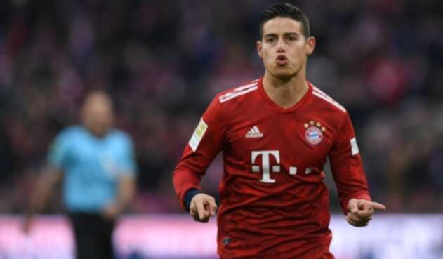 James Rodríguez, futbolista colombiano al servicio de Bayern Múnich, celebrando un gol ante Wolfsburgo James Rodríguez, futbolista colombiano al servicio de Bayern Múnich, celebrando un gol ante Wolfsburgo