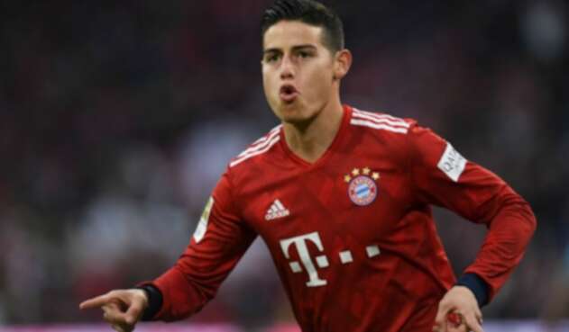 James Rodriguez celebra gol ante el Wolfsburg James Rodriguez celebra gol ante el Wolfsburg