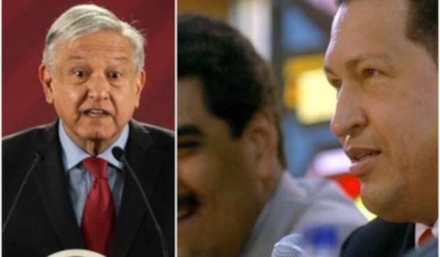 El presidente de México Andrés López Obrador y el fallecido Hugo Chávez