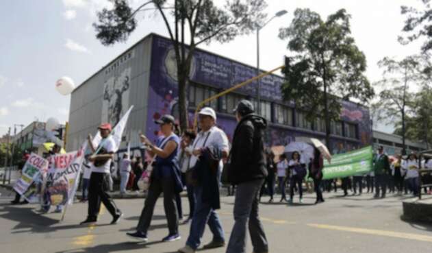 Marchas de maestros en Bogotá