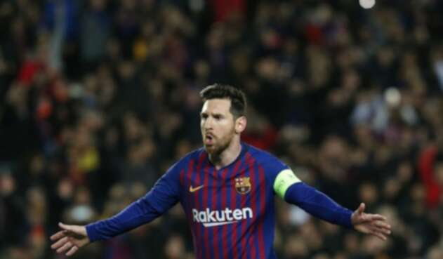 Lionel Messi celebra triplete que marcó ante el Betis. Lionel Messi celebra triplete que marcó ante el Betis.
