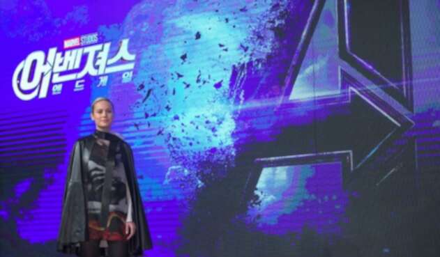 Brie Larson en un evento de Avengers: Endgame en Seúl (Corea del Sur)