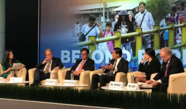 Sectores del Mecanismo Global de Financiamiento Concesional reunidos para anunciar la ayuda a Colombia