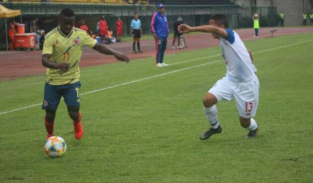 Selección Colombia Sub-20, en su juego contra Panamá. Selección Colombia Sub-20, en su juego contra Panamá.