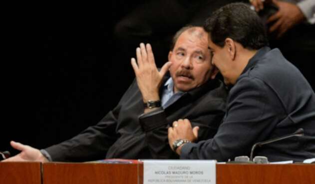 Daniel Ortega y Nicolás Maduro, el 5 de marzo de 2016 en Caracas