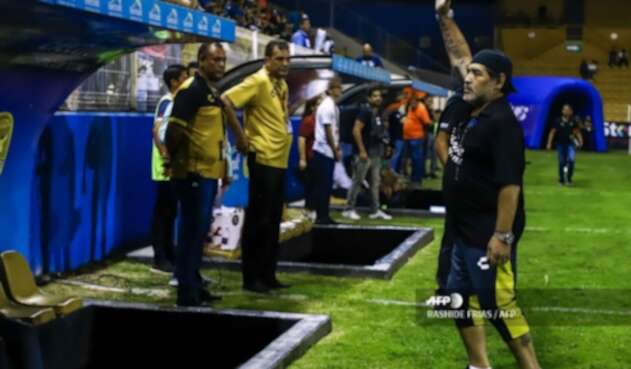 Diego Armando Maradona, director técnico del club Dorados de Sinaloa. Diego Armando Maradona, director técnico del club Dorados de Sinaloa.