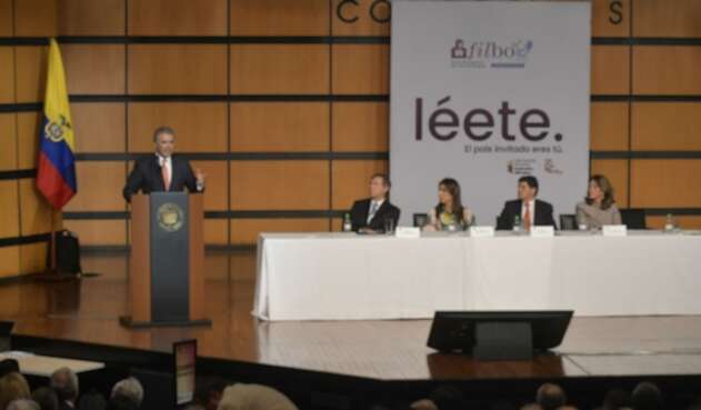 Presidente Iván Duque en su intervención durante la inauguración de la Feria del Libro de Bogotá. Presidente Iván Duque en su intervención durante la inauguración de la Feria del Libro de Bogotá.