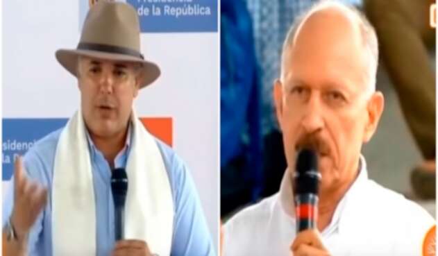 El presidente Iván Duque y el senador Temístocles Ortega en Timbío (Cauca)