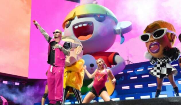 J Balvin durante su presentación en Coachella, en Indio (California), en Estados Unidos